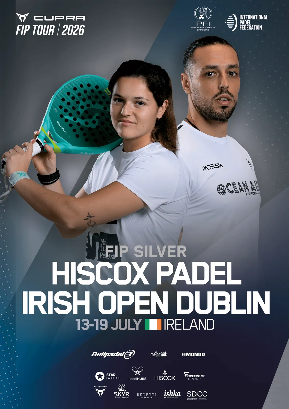 Official poster of FIP Silver Hiscox Padel Irish Open Dublin